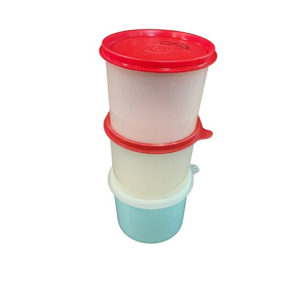 Vintage Tupperware Stackable Storage Containers Set Of 3 With Lids - Picture 1 of 3
